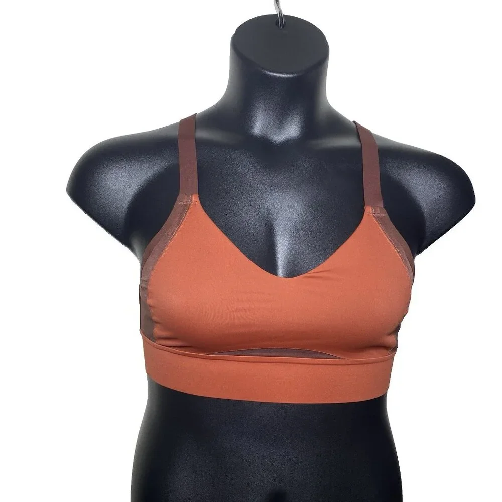 Brooks 34A/B Copper Run Raisin Drive Interlace Sports Bra Compression Wicking - Picture 11 of 11